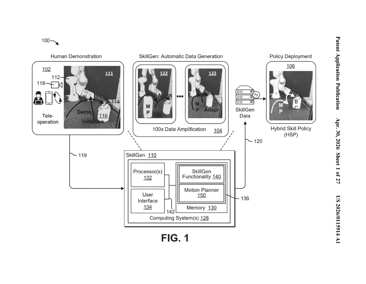 Nvidia Patent: Robot Training Data Amplification System — figure from US 2026/0115914 A1