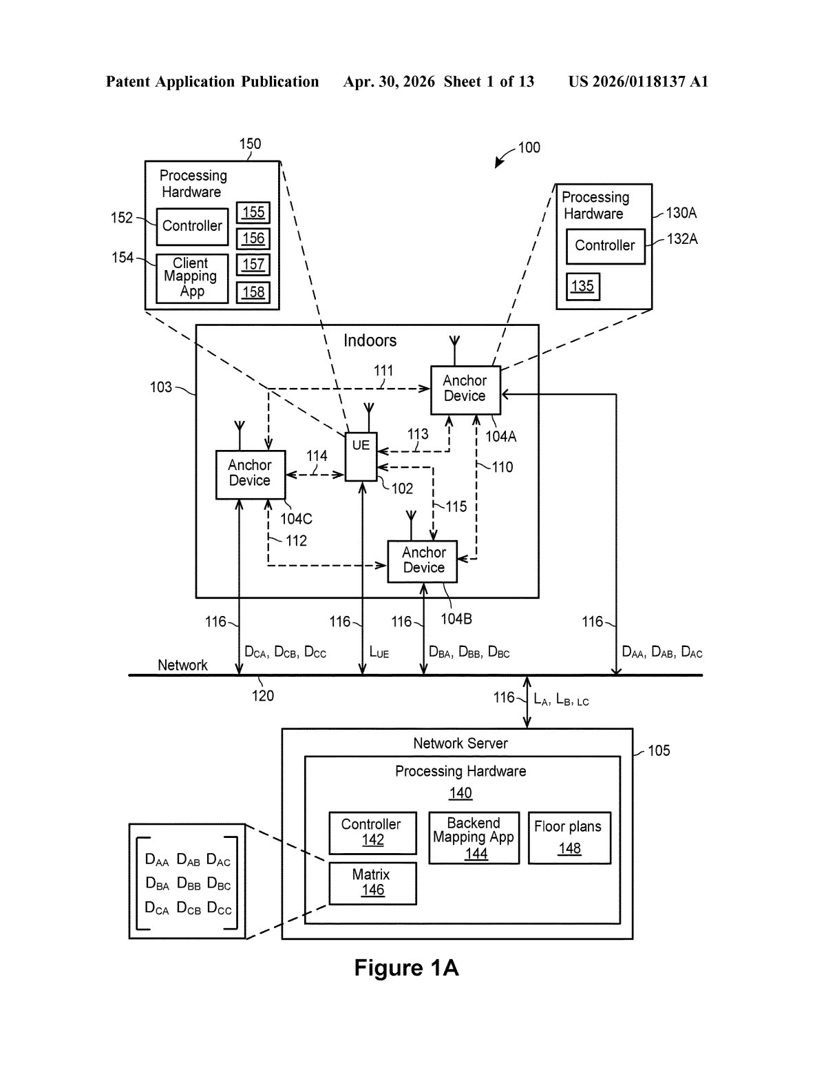 Google Patent: Building Floor Plans From User Movement — figure from US 2026/0118137 A1