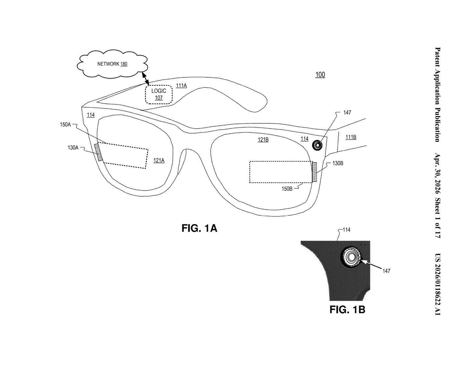 Meta Patent: Metal-Sheathed Camera Lens for AR Devices — figure from US 2026/0118622 A1