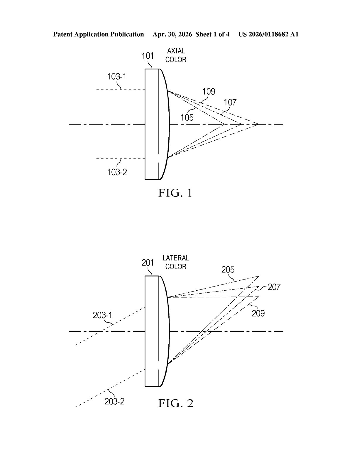 Google Patent: AR Waveguide Color Correction Lens — figure from US 2026/0118682 A1