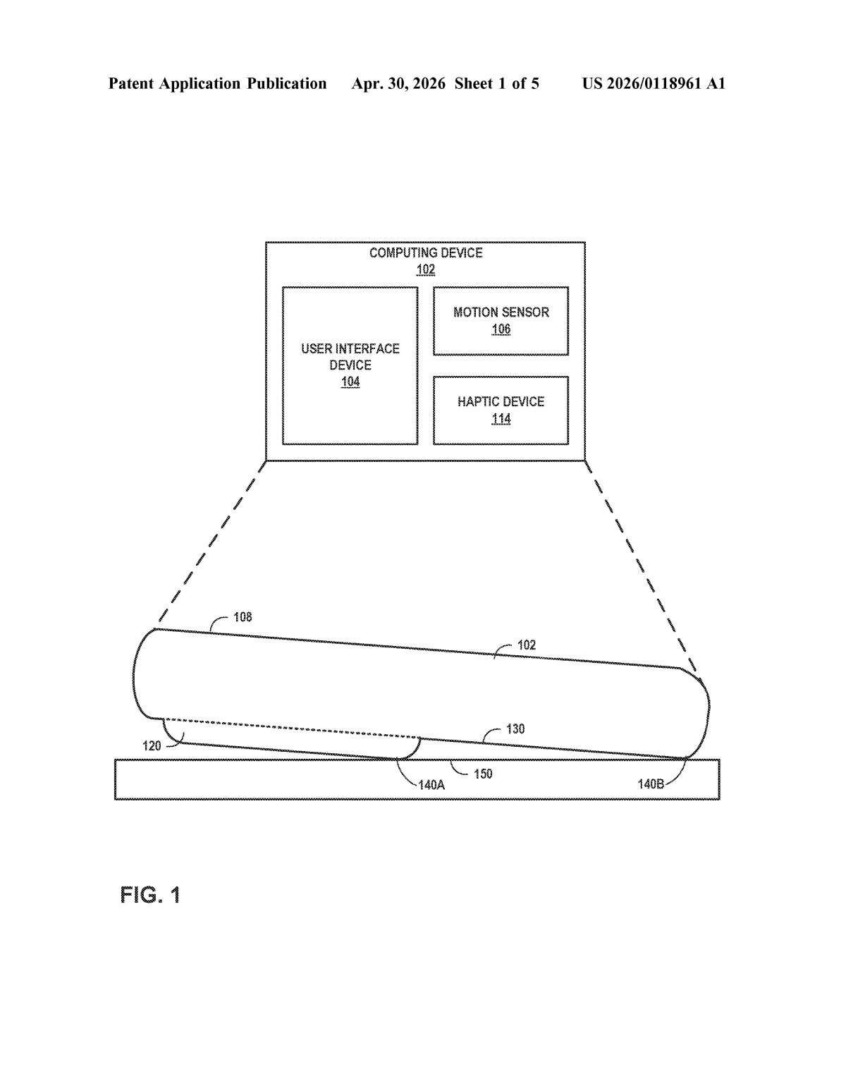 Google Patent: Haptic Test Buzz Detects Bad Vibration Conditions — figure from US 2026/0118961 A1