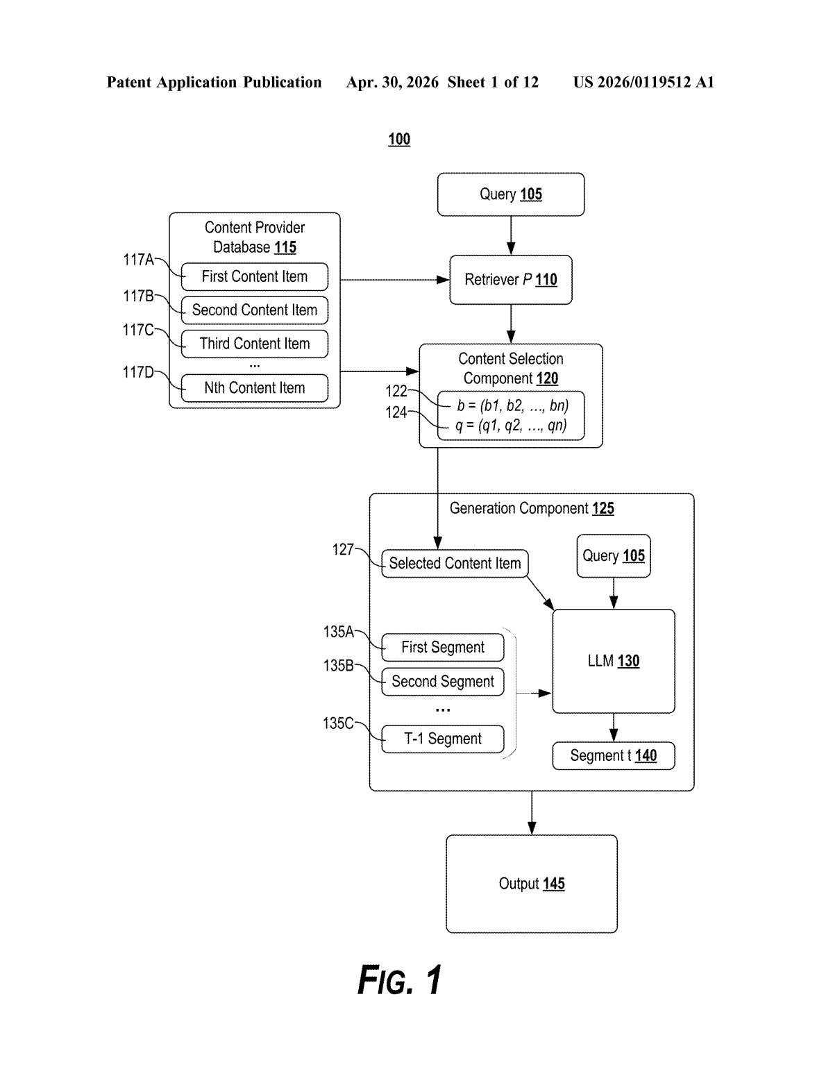 Google Patent: AI Answer Source Selection Explained — figure from US 2026/0119512 A1