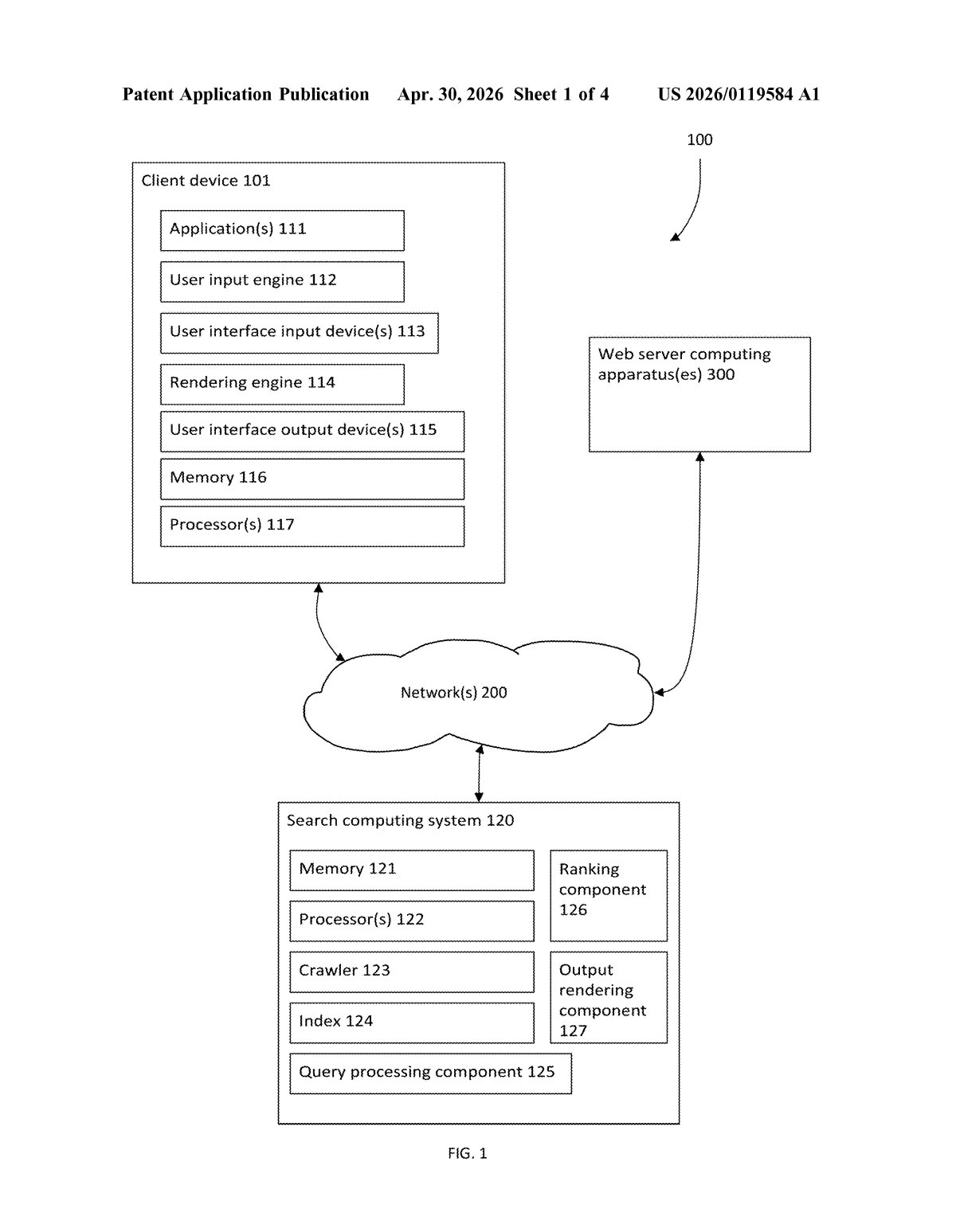 Google Patent: Domain Specialization Scoring for Search — figure from US 2026/0119584 A1