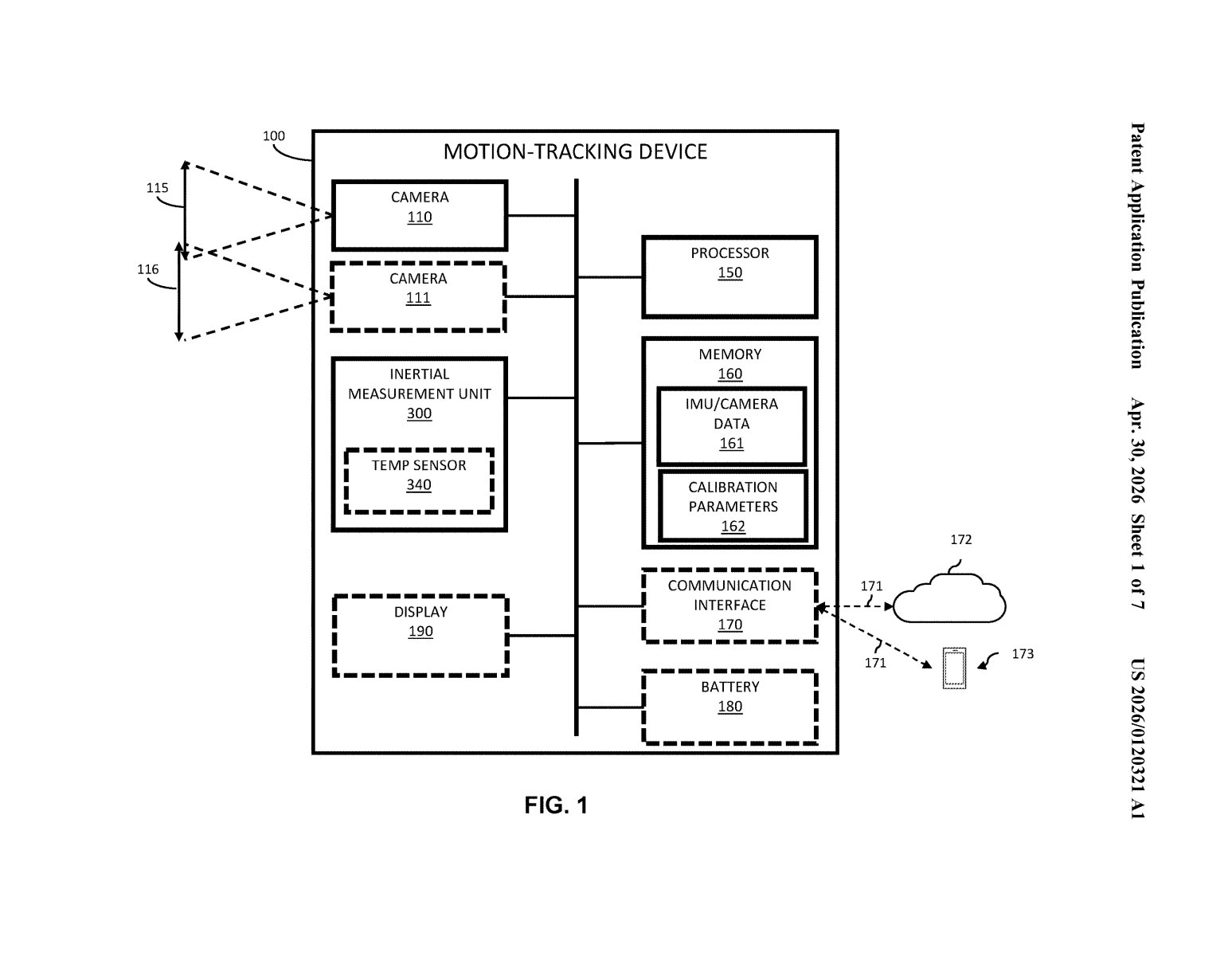 Google Patent: AR Headset Auto-Calibration During Charging — figure from US 2026/0120321 A1