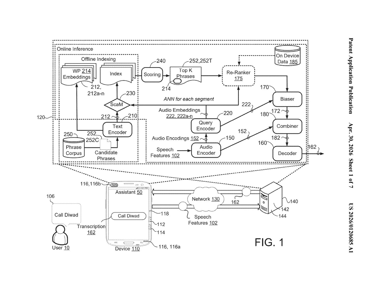 Google Patent: Anticipatory Speech Recognition System — figure from US 2026/0120685 A1