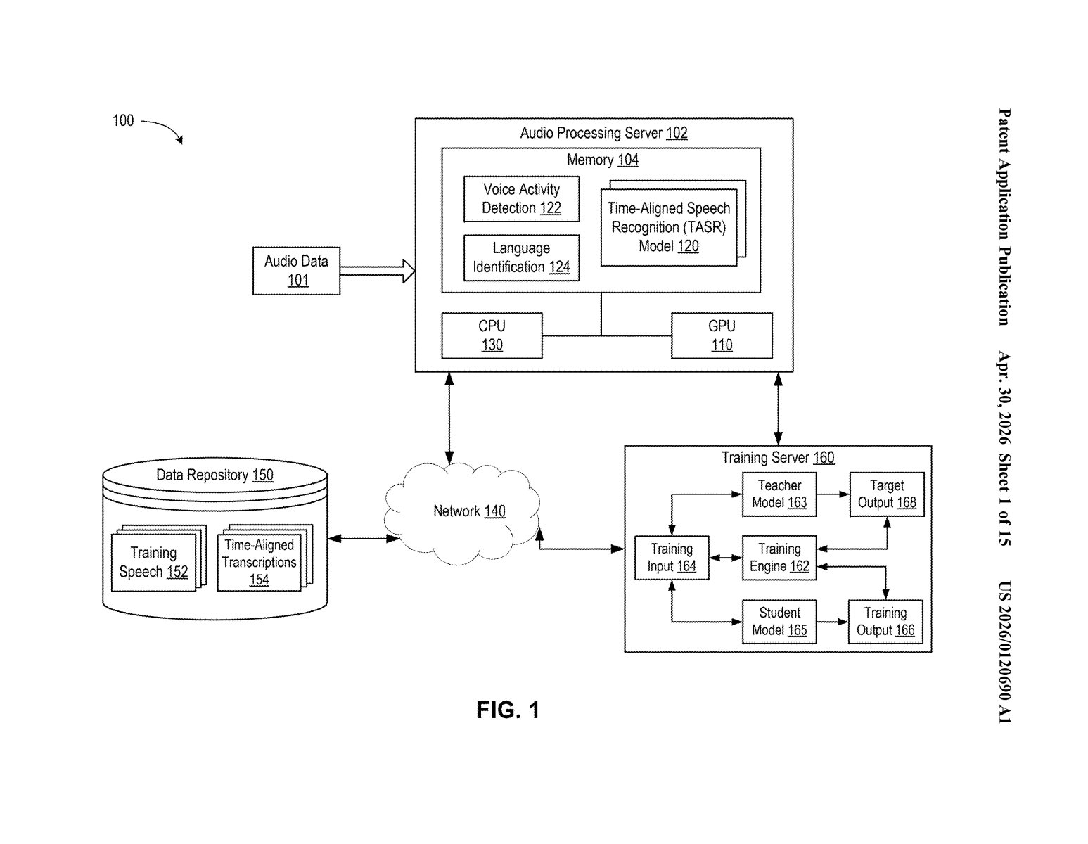 Nvidia's AI Speech Recognition Patent: Word-Level Timestamps — figure from US 2026/0120690 A1