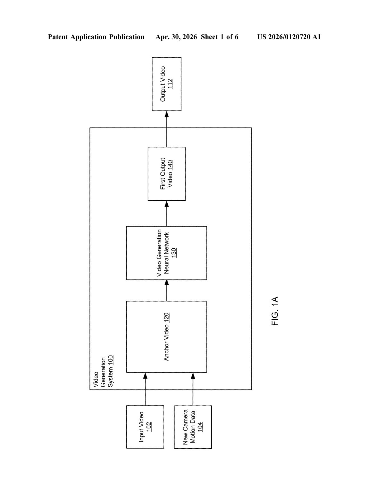 Google Patent: AI Re-Shoots Videos From New Camera Angles — figure from US 2026/0120720 A1