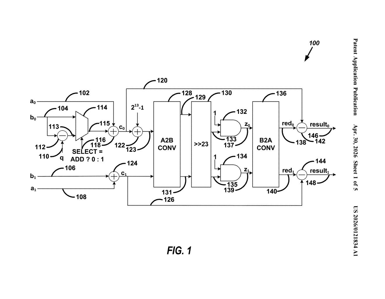 Microsoft Patent: Low-Cost Post-Quantum Crypto Masking — figure from US 2026/0121834 A1