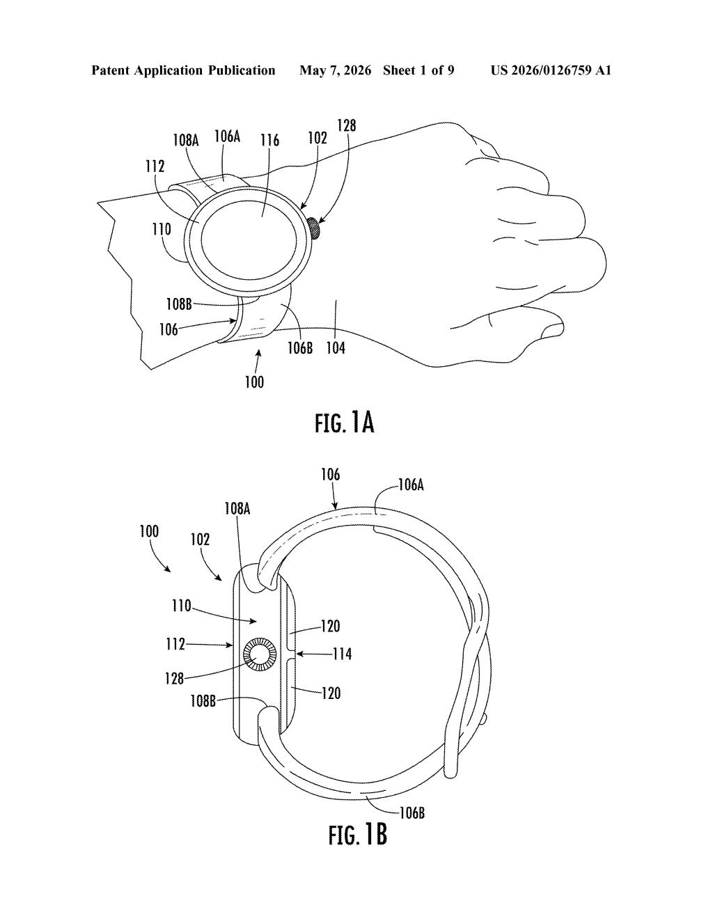 Google Patent: Smartwatch Crown Speed-Sensitive Scrolling — figure from US 2026/0126759 A1
