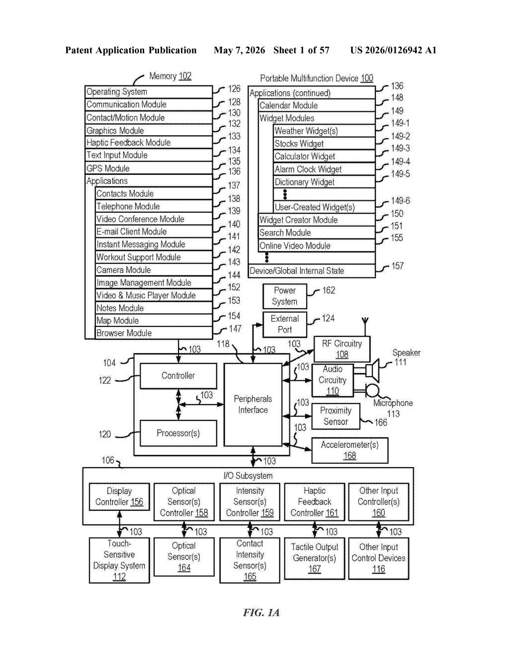 Apple Patent: Cross-Device Interactions Between Screens — figure from US 2026/0126942 A1