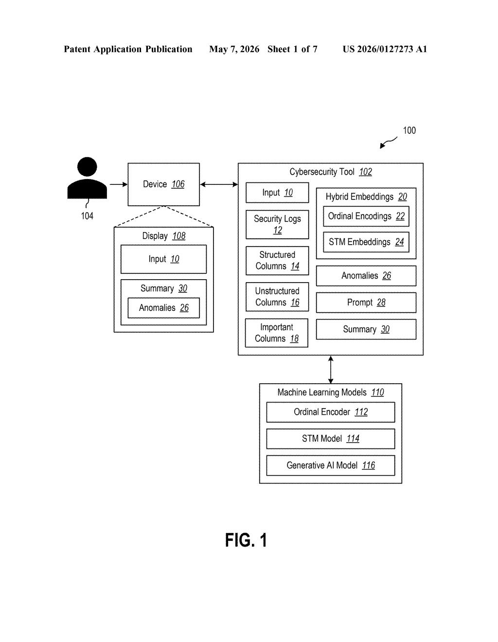 Microsoft Patent: AI-Powered Cybersecurity Log Analysis — figure from US 2026/0127273 A1