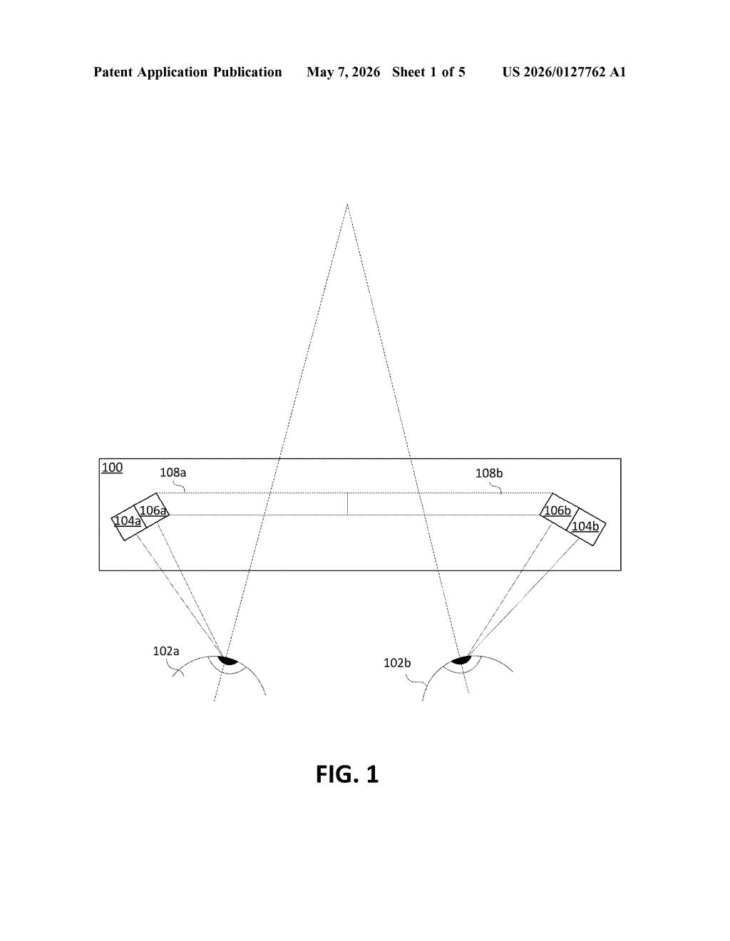 Apple Patent: Real-Time Eye Tracking and 3D Model Updates — figure from US 2026/0127762 A1