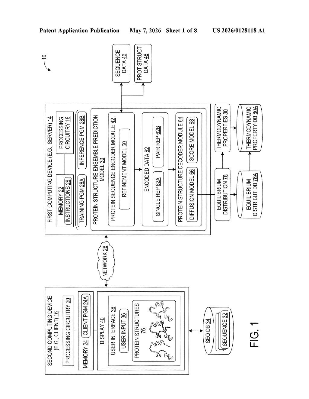 Microsoft Patent: AI Predicts Protein Structure Ensembles — figure from US 2026/0128118 A1