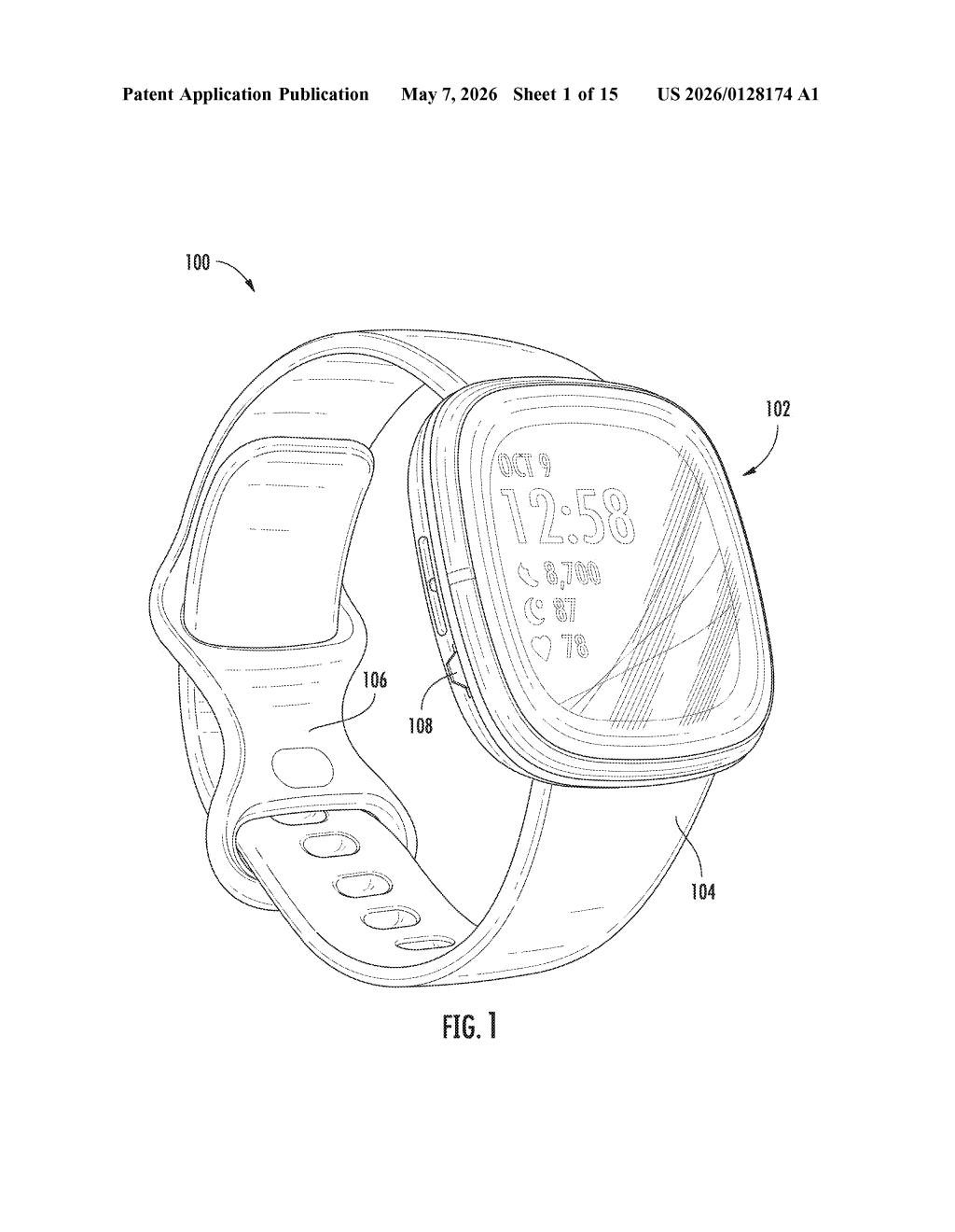 Google Patent: AI Cardiac Age Score on Wearables — figure from US 2026/0128174 A1
