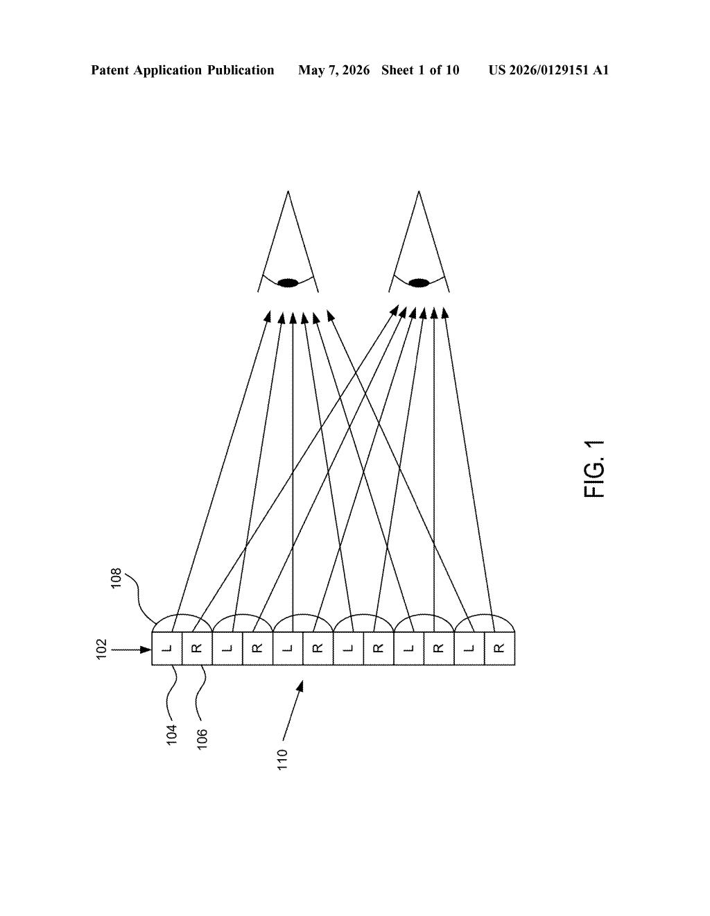Google Patent: 3D Display Crosstalk Correction Explained — figure from US 2026/0129151 A1