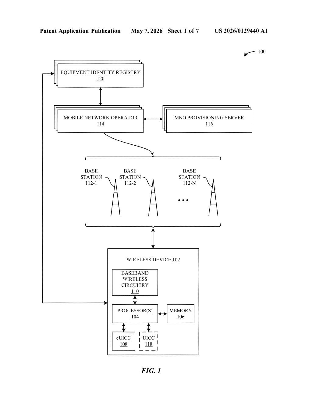 Apple Patent: Managing Flagged Wireless Devices on Networks — figure from US 2026/0129440 A1