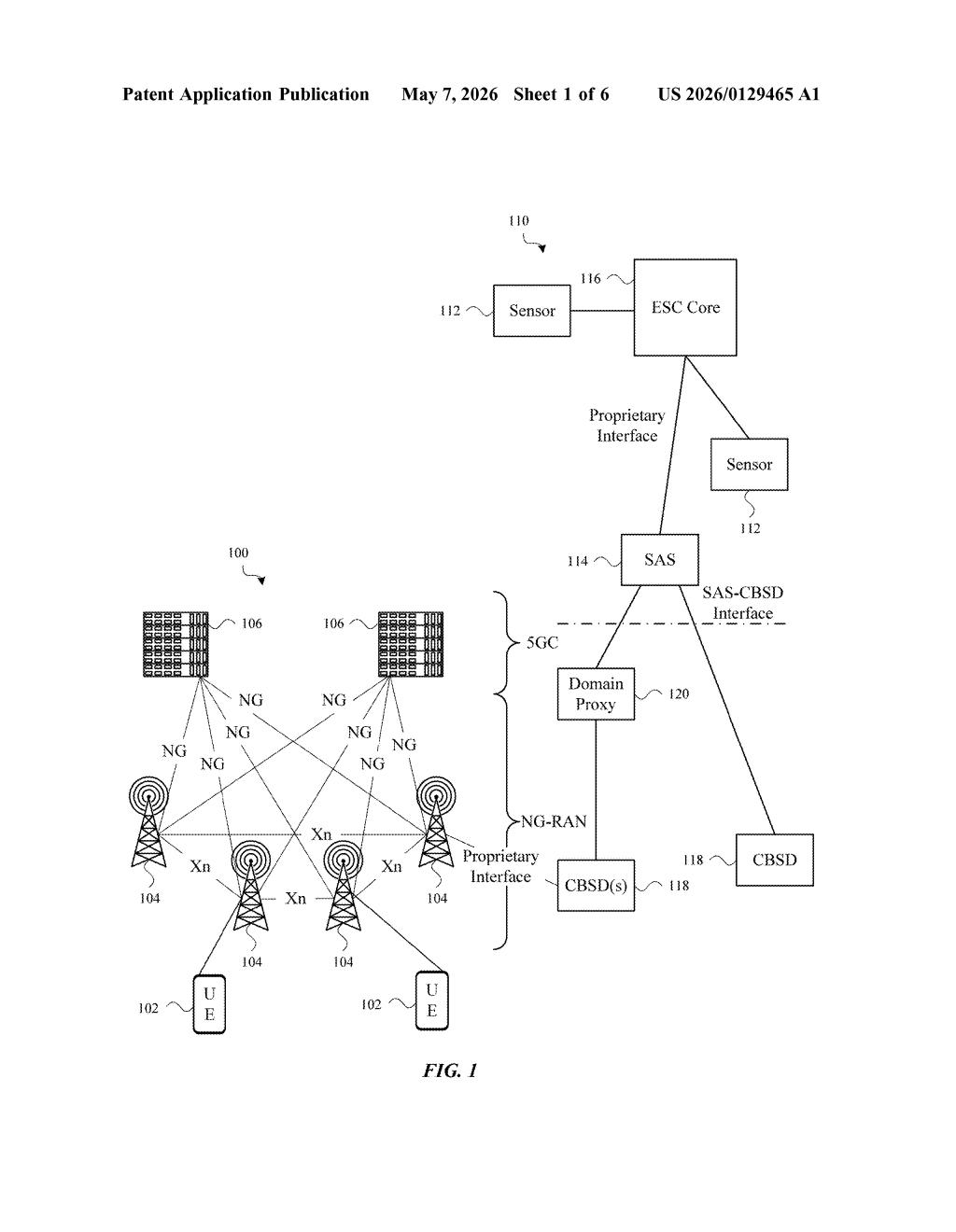 Apple Patent: Shared Spectrum Monitoring in 5G Devices — figure from US 2026/0129465 A1