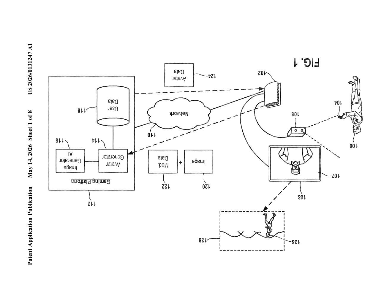 Sony Patent: AI Avatar Generation From Photos With Modifiers — figure from US 2026/0131247 A1