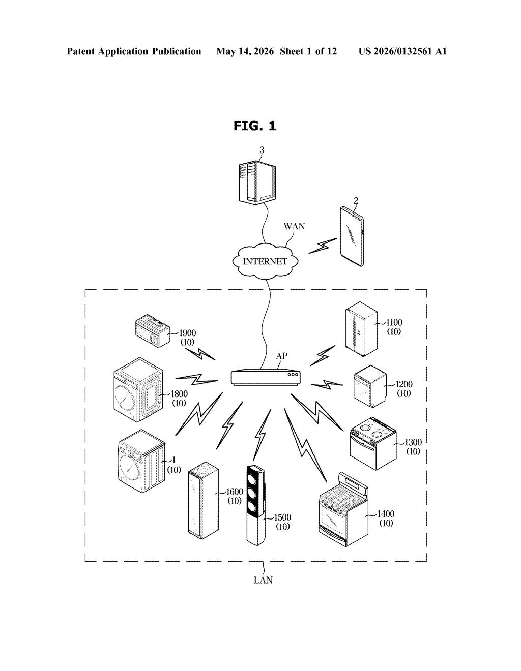Samsung Patent: Smart Washing Machine Water Saving Mode — figure from US 2026/0132561 A1