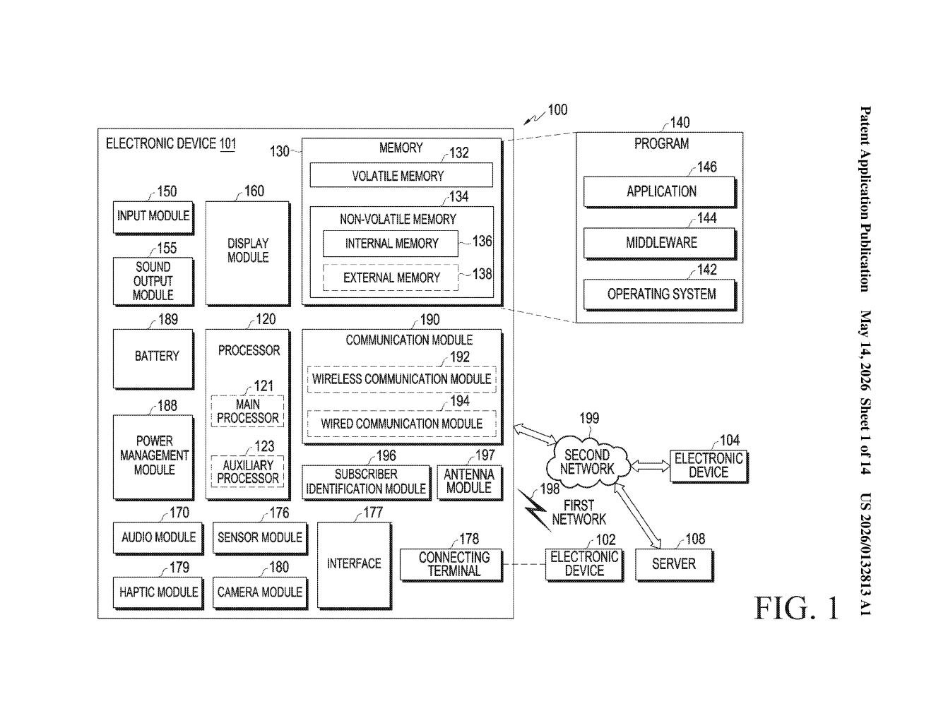 Samsung Patent: Foldable Phone Hinge Assembly Design — figure from US 2026/0132813 A1