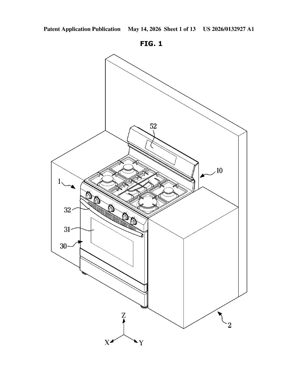 Samsung Patent: Smart Voltage Protection for Gas Burners — figure from US 2026/0132927 A1