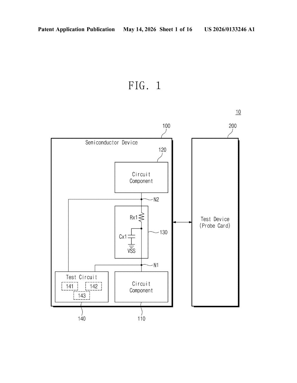 Samsung Patent: On-Chip Interconnect RC Testing System — figure from US 2026/0133246 A1