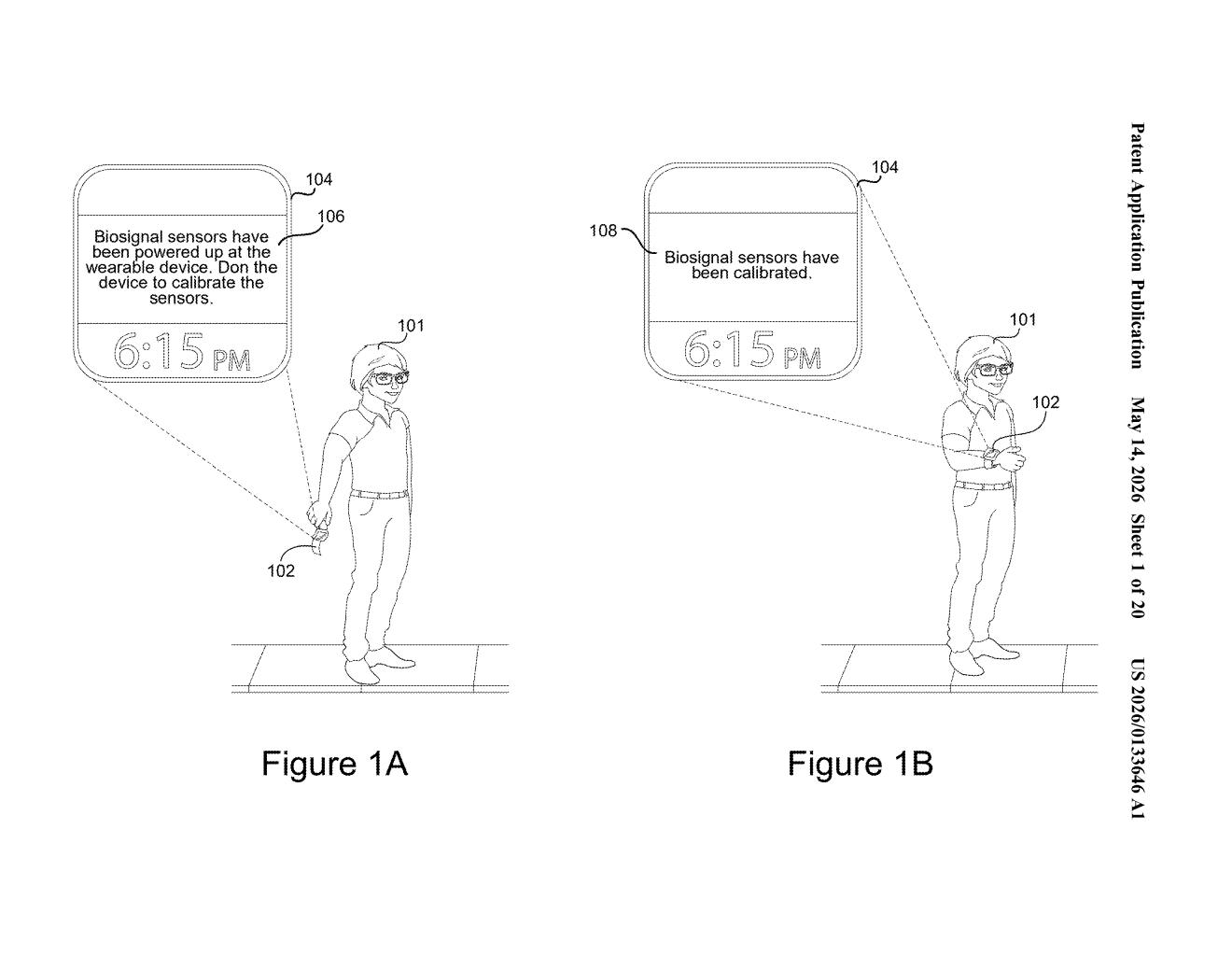 Meta Patent: Biosensing Ground Compensation for Wearables — figure from US 2026/0133646 A1