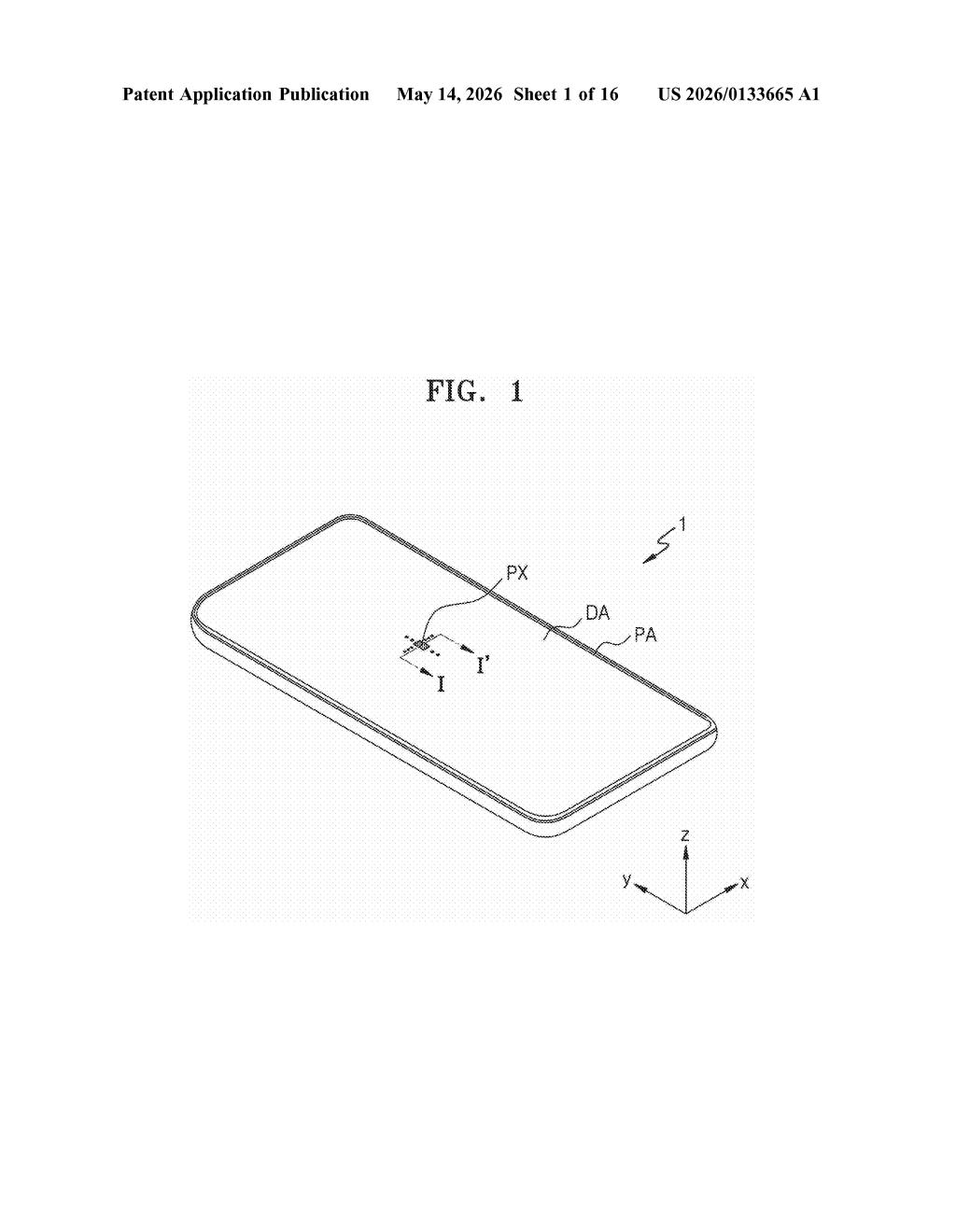 Samsung Display Patent: Variable-Area Touch Sensor Electrodes — figure from US 2026/0133665 A1