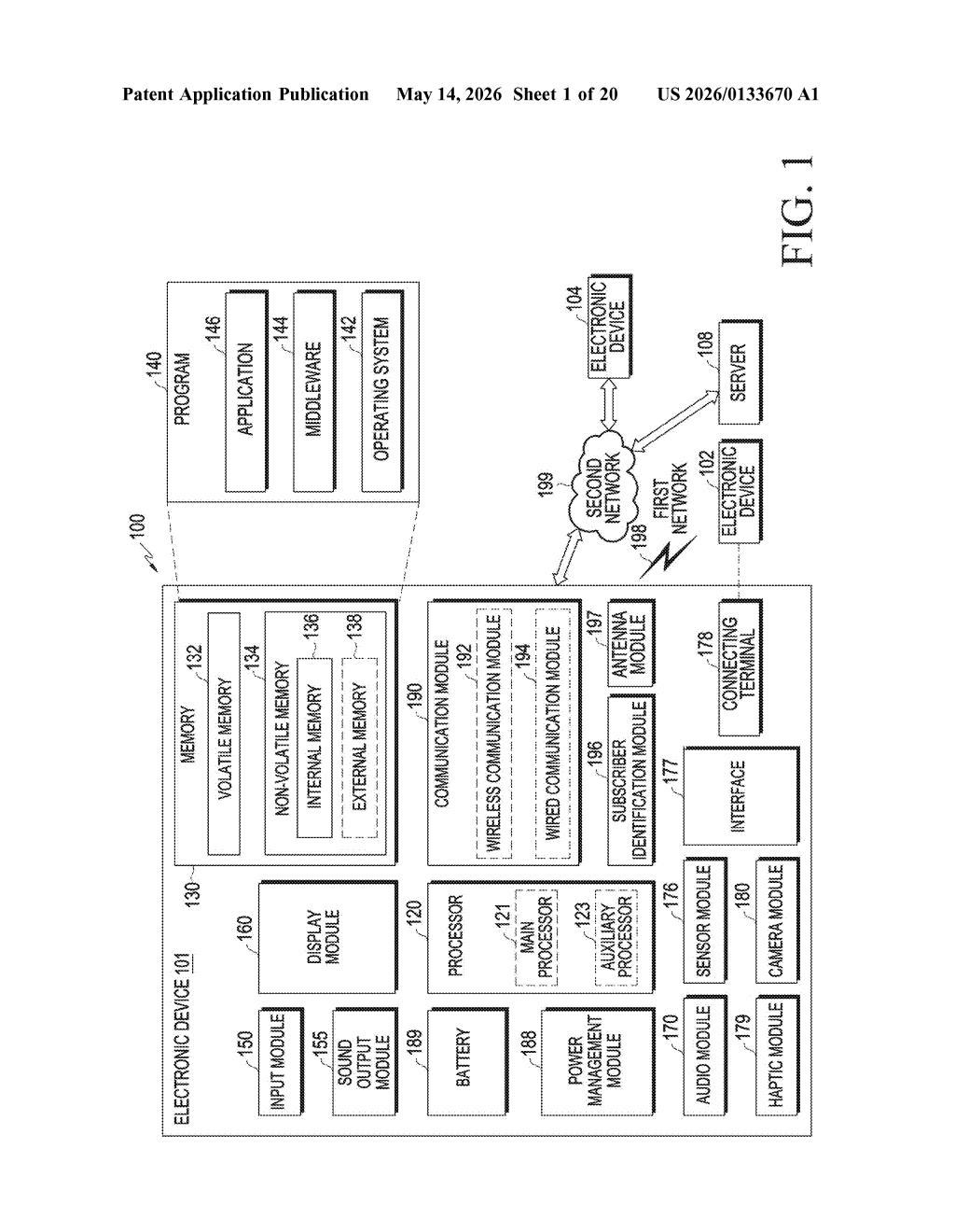 Samsung Patent: Foldable Phone Port Icons Near Physical Ports — figure from US 2026/0133670 A1