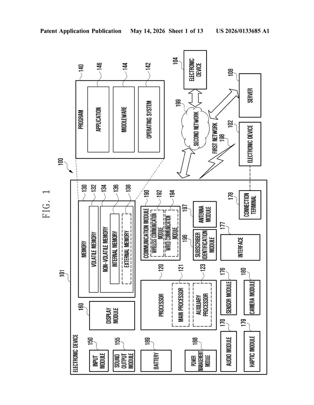 Samsung Patent: Smart Pop-Up Window Minimizing System — figure from US 2026/0133685 A1