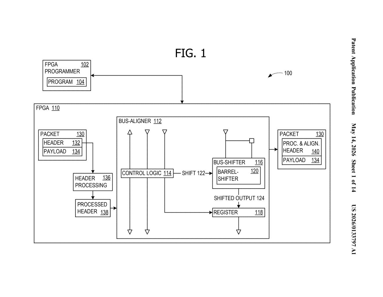 Microsoft Patent: FPGA Barrel-Shifters via DSP Multipliers — figure from US 2026/0133797 A1