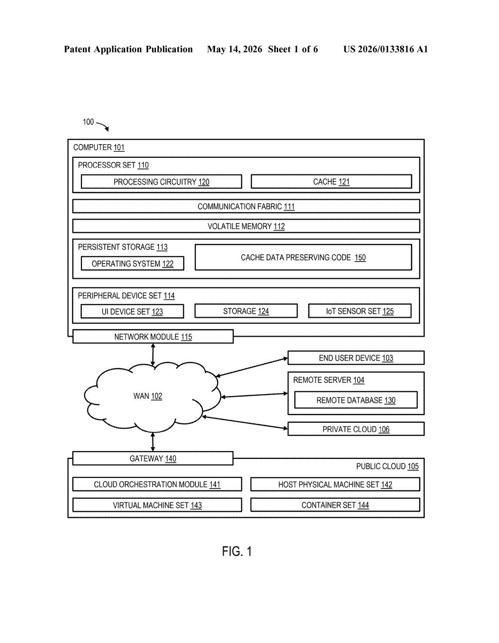 IBM Patent: Preserving Cache Data During Live VM Updates — figure from US 2026/0133816 A1