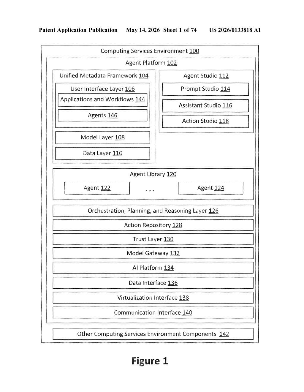 Salesforce Patent: AI Agents for Procurement Management — figure from US 2026/0133818 A1