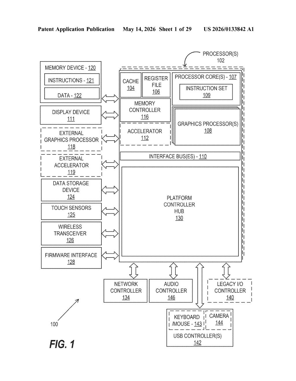 Intel Patent: Vehicle Mode-Based CPU Resource Allocation — figure from US 2026/0133842 A1
