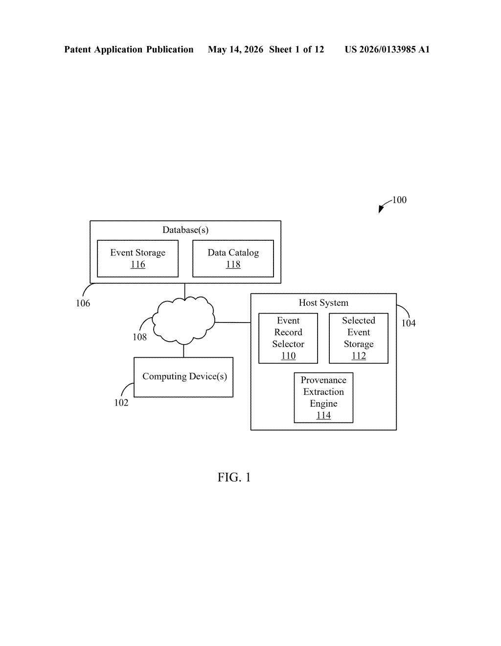 Microsoft Patent: Extracting Data Lineage from Query Logs — figure from US 2026/0133985 A1