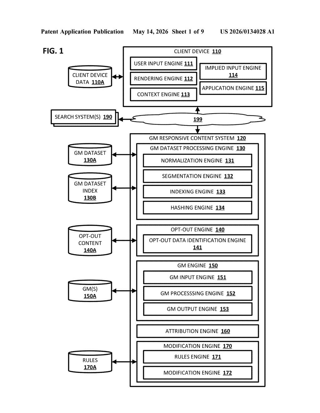 Google Patent: AI Opt-Out Content Filtering System — figure from US 2026/0134028 A1