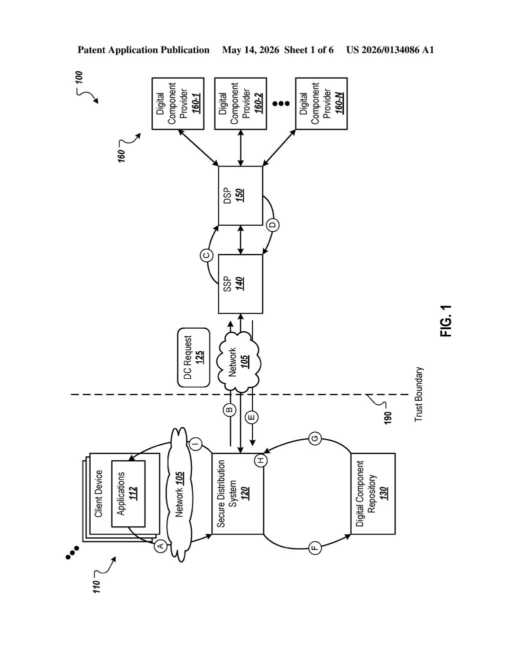 Google Patent: Sandboxed Ad Selection in Trusted Execution Environments — figure from US 2026/0134086 A1
