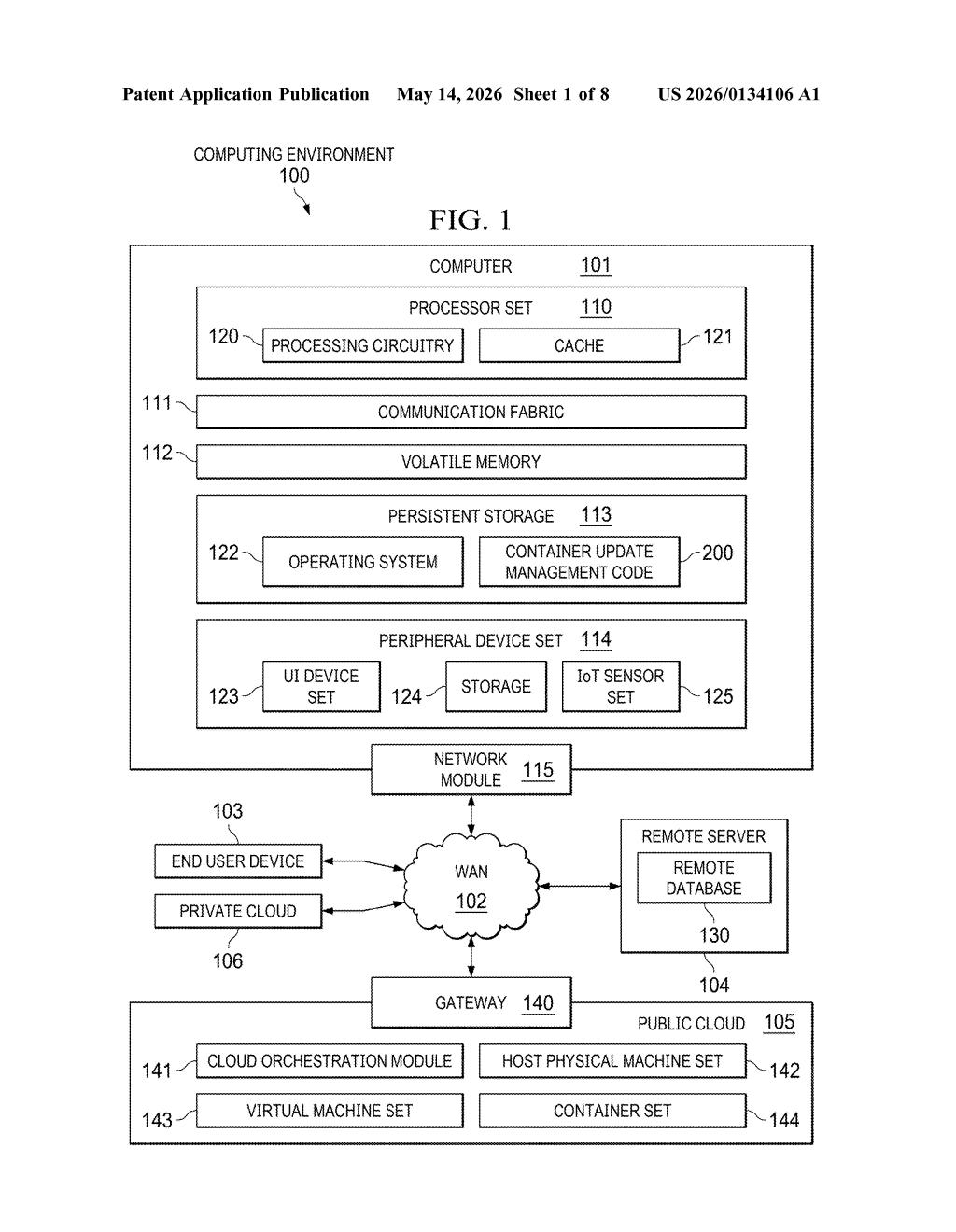 IBM Patent: Concurrent Container Security Updates Explained — figure from US 2026/0134106 A1