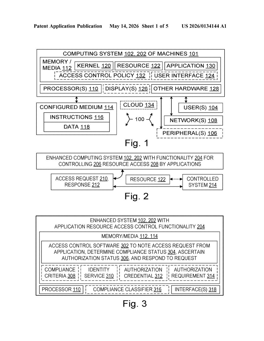 Microsoft Patent: App Access Control via Compliance Attributes — figure from US 2026/0134144 A1