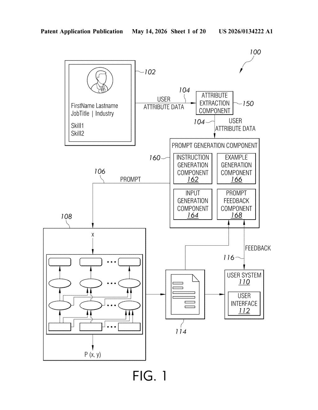 Microsoft Patent: AI Message Drafting in Chat Apps — figure from US 2026/0134222 A1