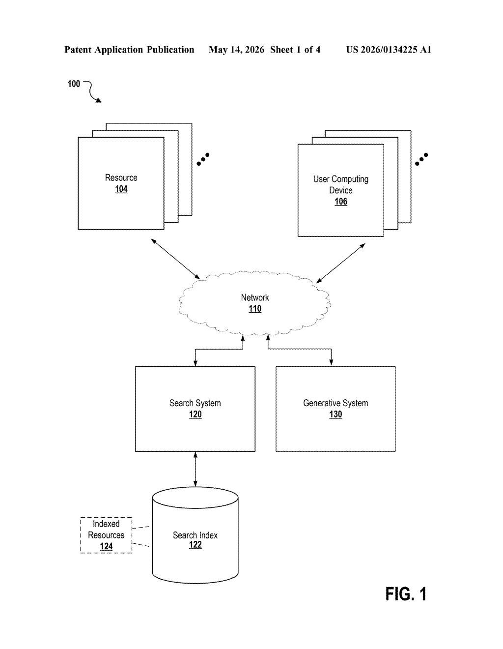 Google Patent: AI Hallucination Reduction via Source Tracking — figure from US 2026/0134225 A1