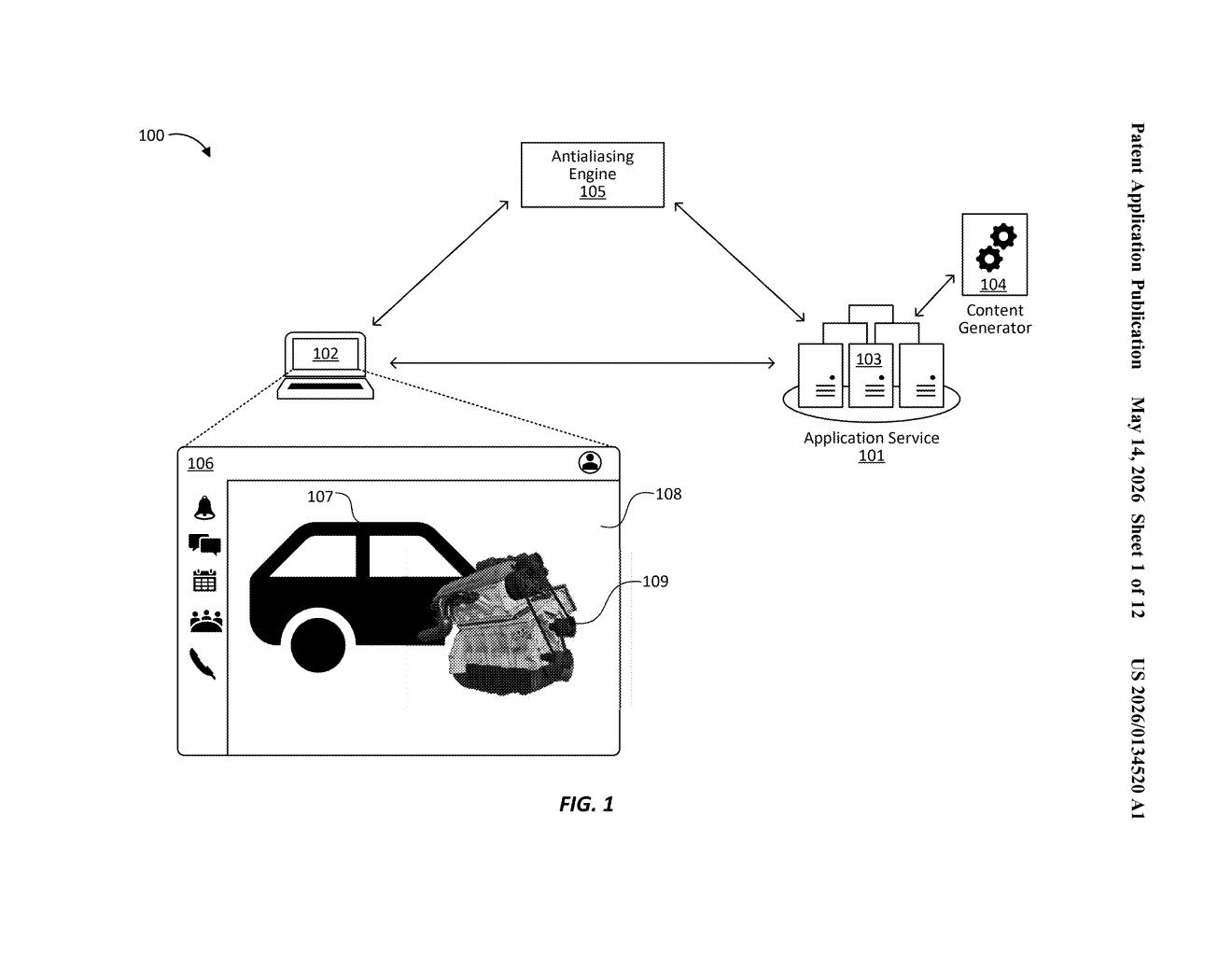 Microsoft Patent: Distributed Morphological Antialiasing Engine — figure from US 2026/0134520 A1