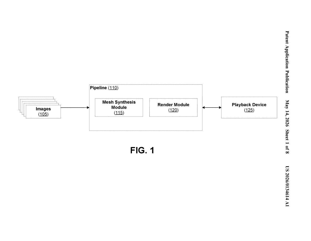 Google Patent: Real-Time 3D Video View Synthesis Explained — figure from US 2026/0134614 A1