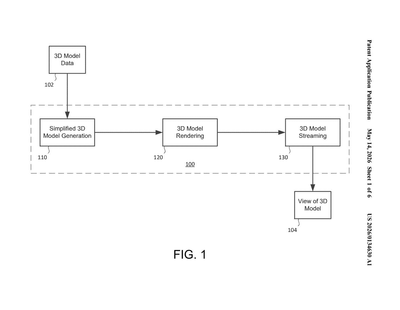 Google Patent: Digital Twin 3D Model Streaming Explained — figure from US 2026/0134630 A1
