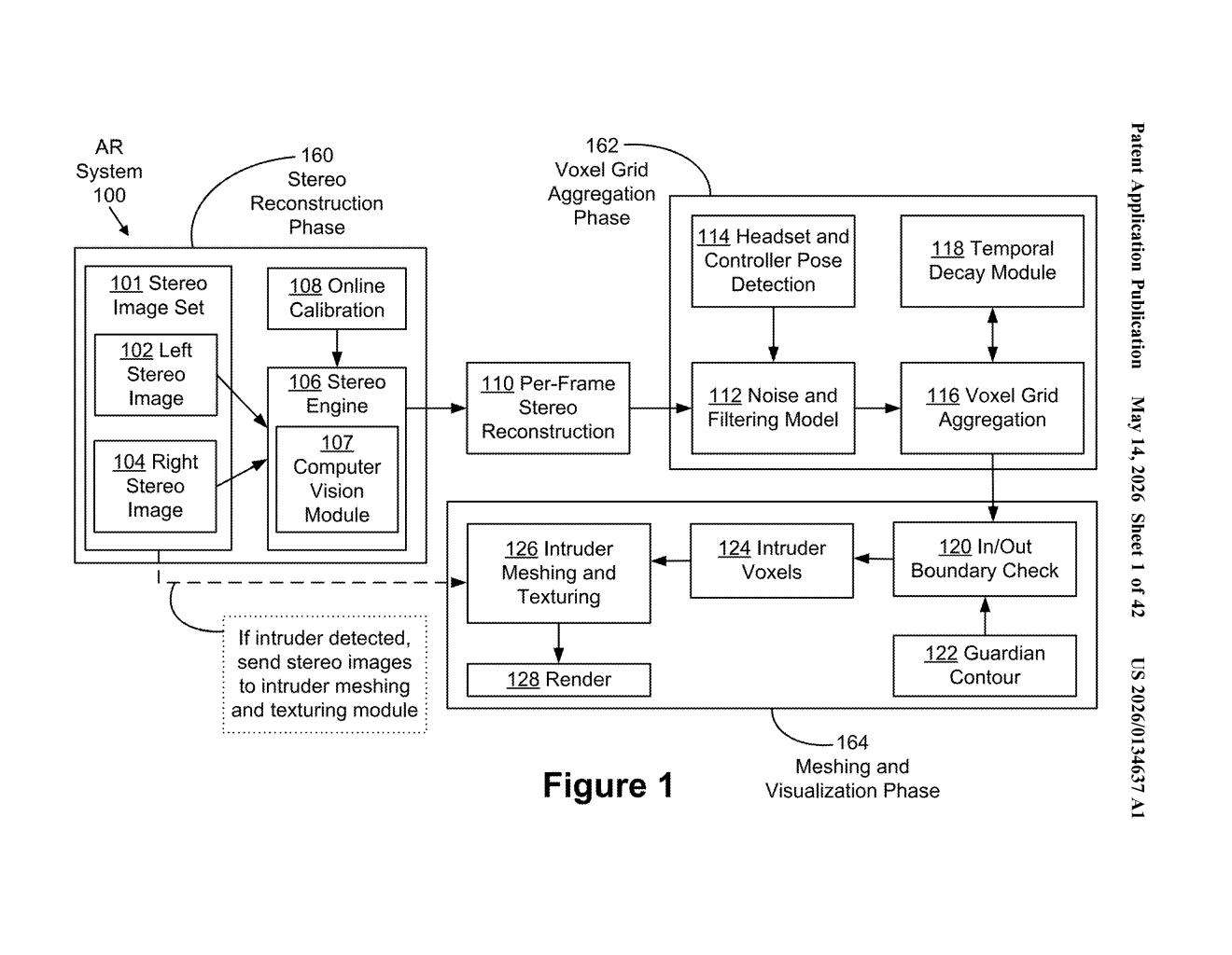 Meta Patent: AR Headset Collision Boundary Mesh System — figure from US 2026/0134637 A1