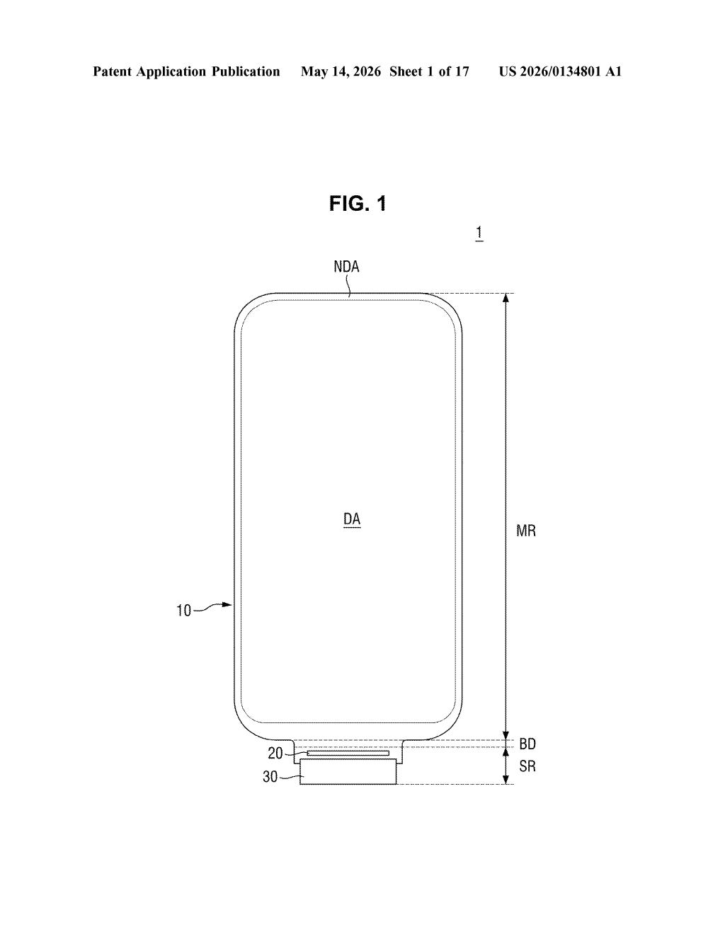 Samsung Display Patent: Diagonal Connecting Wire Design — figure from US 2026/0134801 A1