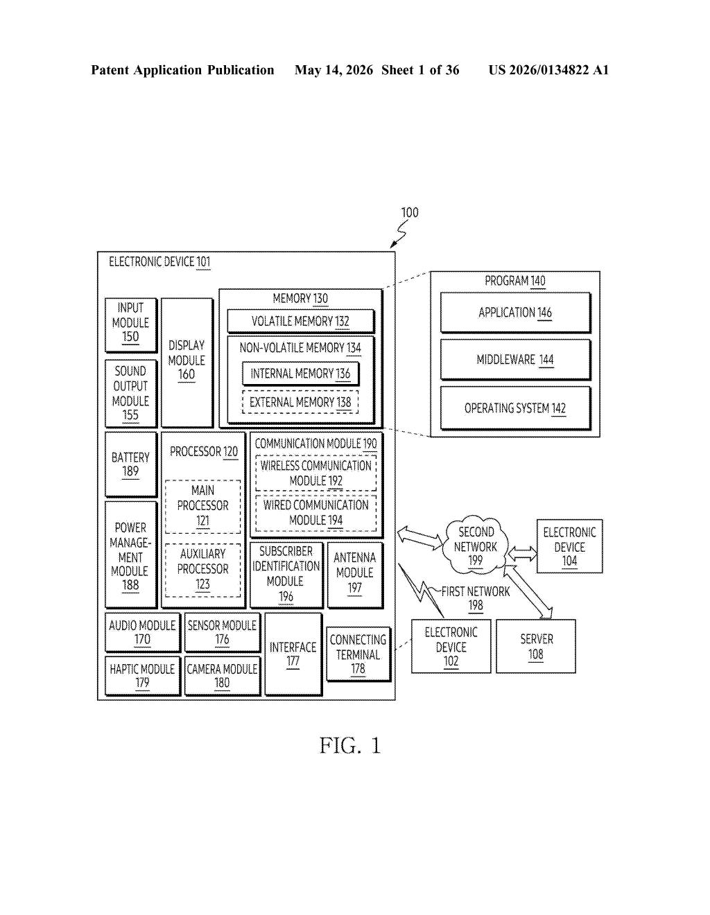 Samsung Patent: Dual-Mode Display With Low-Power LEDs — figure from US 2026/0134822 A1