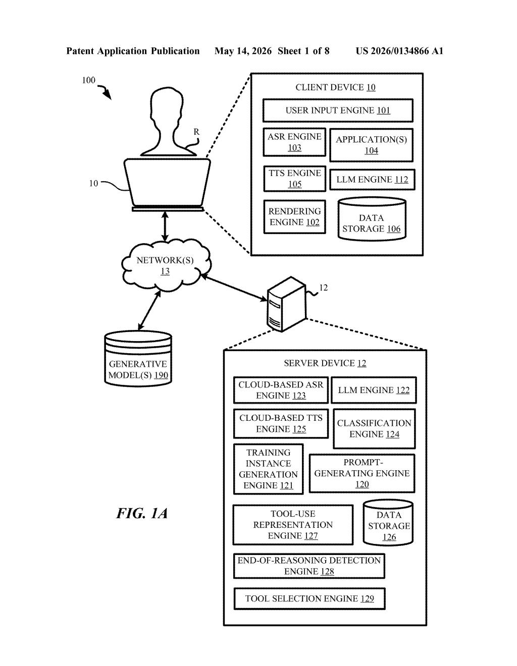Google Patent: LLM Tool-Use Reasoning Blocks Explained — figure from US 2026/0134866 A1