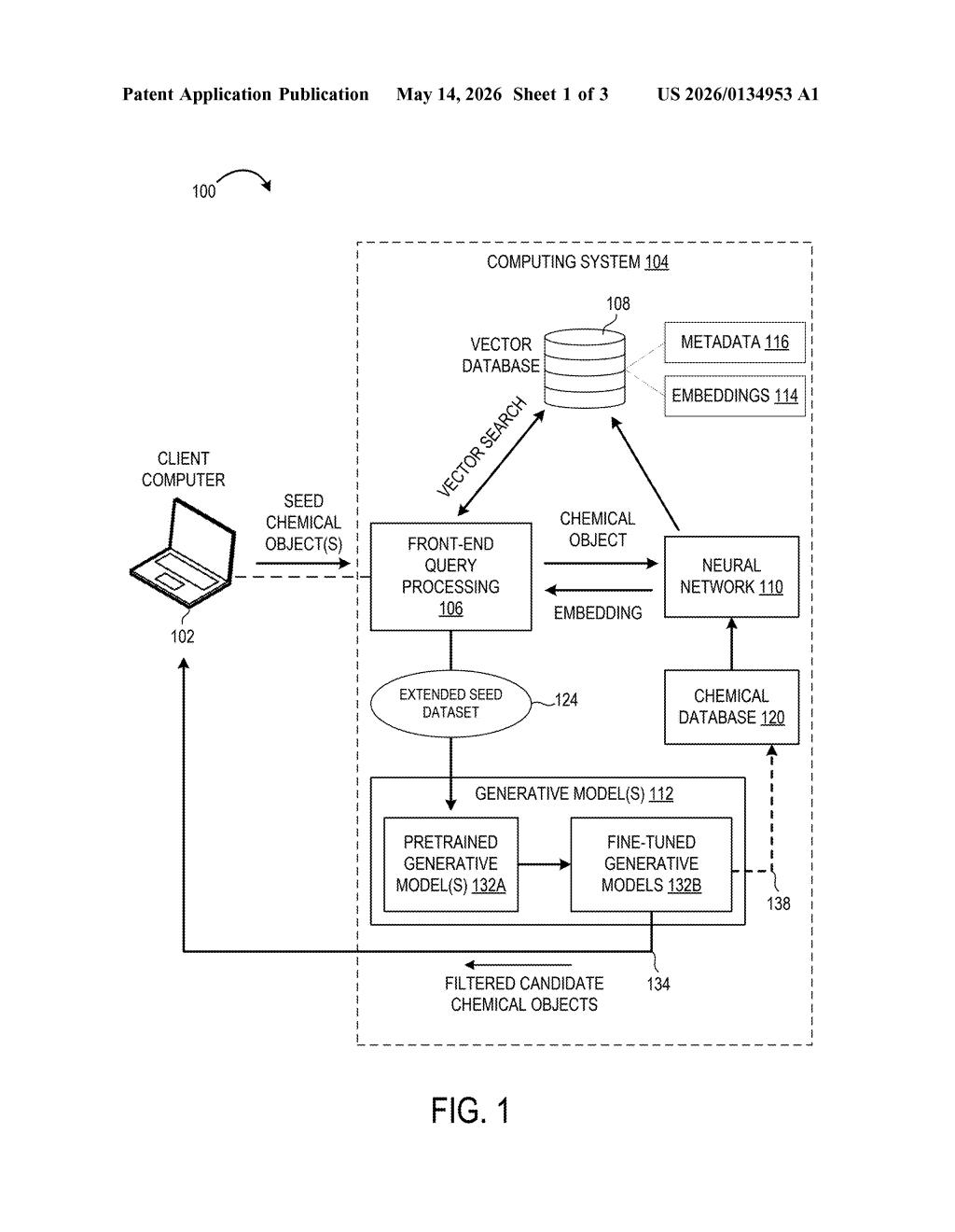 Microsoft Patent: AI-Driven Molecule Generation Explained — figure from US 2026/0134953 A1