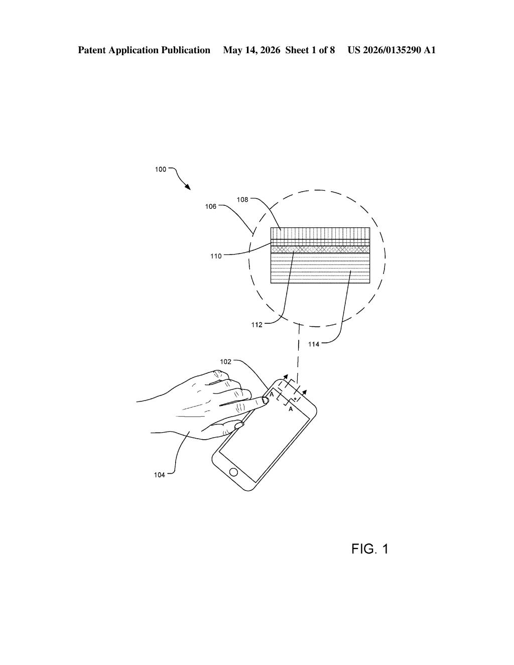 Microsoft Patent: Capacitance Sensor for 5G Proximity Detection — figure from US 2026/0135290 A1